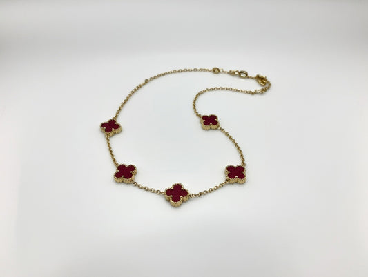 Red Clover Leaf Bracelet